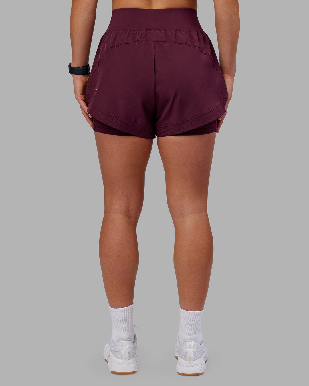 Woman wearing Challenger 3&quot; Lined Performance Short - Cherry Lacquer | Model:Keisha | Size:S