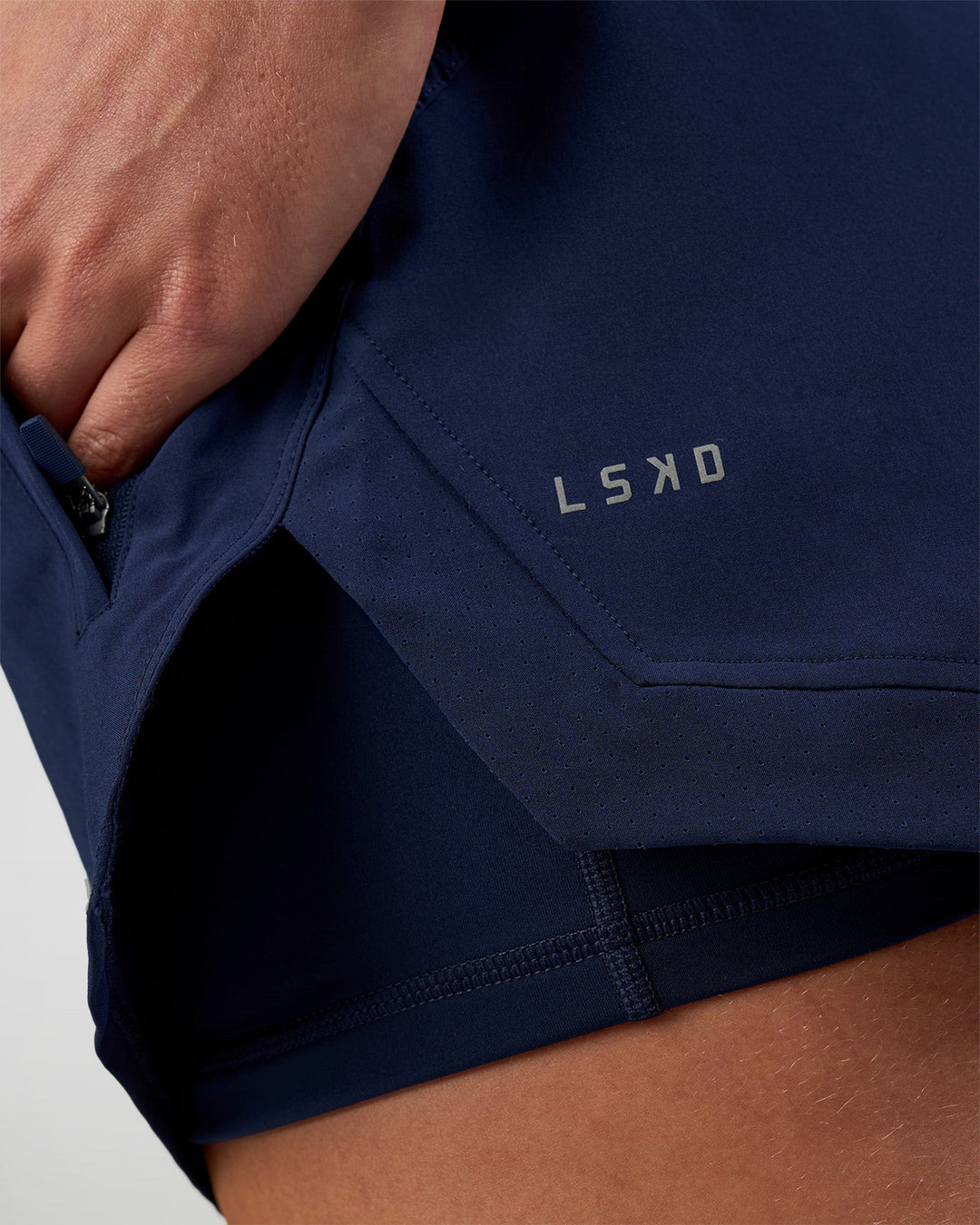 Woman wearing Challenger 3" Lined Performance Short - Future Navy | Model:Evie | Size:S