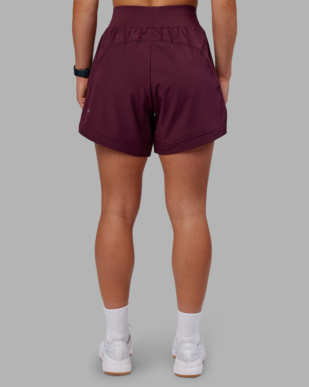 Woman wearing Challenger 5&quot; Lined Performance Short - Cherry Lacquer | Model:Keisha | Size:S