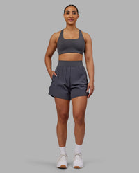 Woman wearing Challenger 5" Lined Performance Short - Dark Storm | Model:Ayla | Size:S