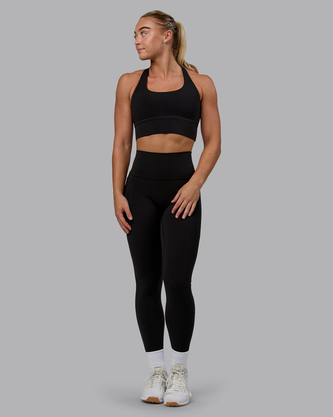 Woman wearing Circuit Sports Bra - Black