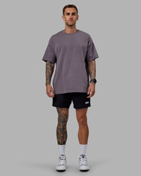 Man wearing Daily 5" Shorts - Black-White