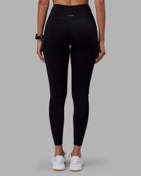 Woman wearing Effortless Drawstring Ultra High-Rise Full Length Legging Pockets - Black | Model:Rhiley | Size:S | Thumbnail Index: 3