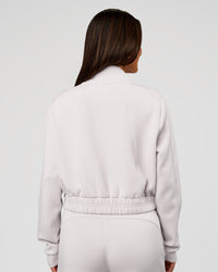 Woman wearing Elevate SoftTouch Cropped Full Zip Jacket - Clay | Model:Bianca | Size:S | Thumbnail Index: 3