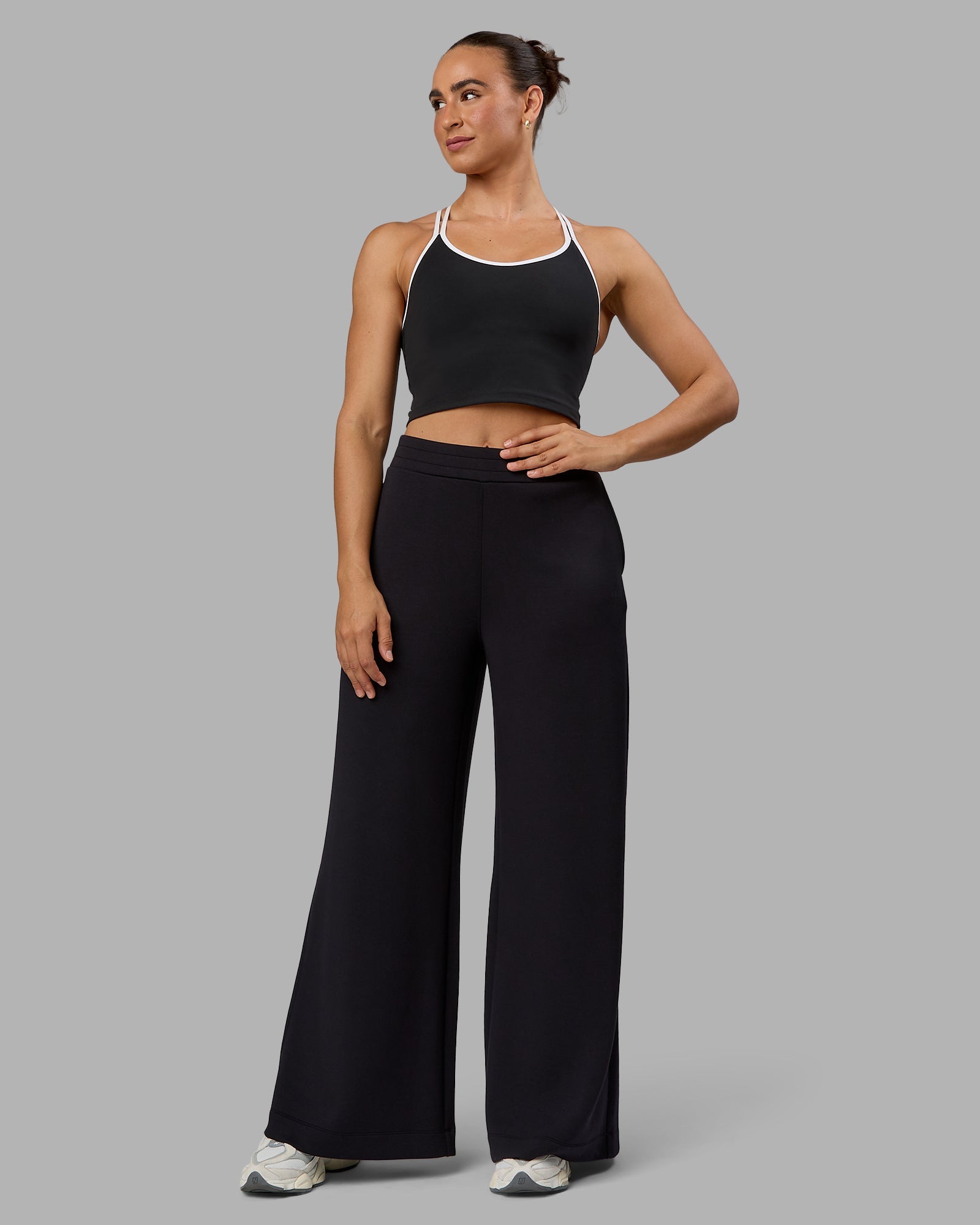 Elevate SoftTouch Wide Leg Pants - Black-Black | LSKD – LSKD US