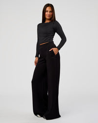 Woman wearing Elevate SoftTouch Wide Leg Pant Tall - Black | Model:Bianca | Size:S | Thumbnail Index: 5