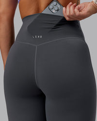 Woman wearing Elixir Ultra High-Rise Full Length Leggings in Dark Storm | Size:S | Thumbnail Index: 5