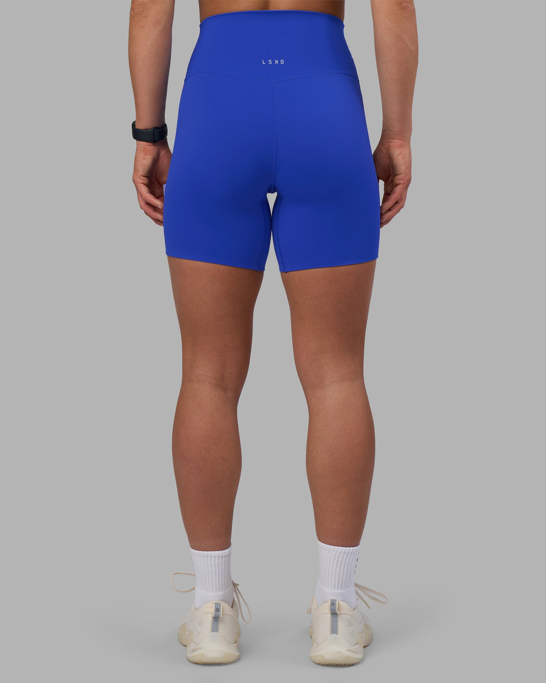 Woman wearing Elixir Ultra High-Rise 6&quot; Short - Power Cobalt | Model:Keisha | Size:S