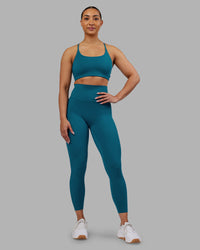 Woman wearing Elixir Ultra High-Rise 7/8 Legging - Blue Coral | Model:Ayla | Size:S | Thumbnail Index: 0