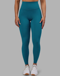 Woman wearing Elixir Ultra High-Rise Full Length Legging - Blue Coral | Model:Ayla | Size:S | Thumbnail Index: 5
