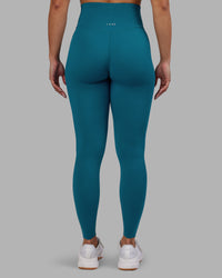Woman wearing Elixir Ultra High-Rise Full Length Legging - Blue Coral | Model:Ayla | Size:S | Thumbnail Index: 3