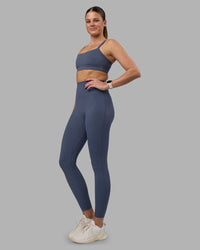 Woman wearing Elixir Ultra High-Rise Full Length Legging - Night Shadow | Model:Phoebe | Size:S | Thumbnail Index: 1
