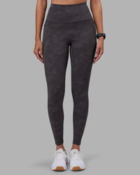 Woman wearing Elixir Ultra High-Rise Full Length Legging Pockets - Dark Storm Wash | Model:Rhiley | Size:S | Thumbnail Index: 5