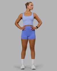 Woman wearing Elixir Ultra High-Rise 4" Short - Indulgent Blue