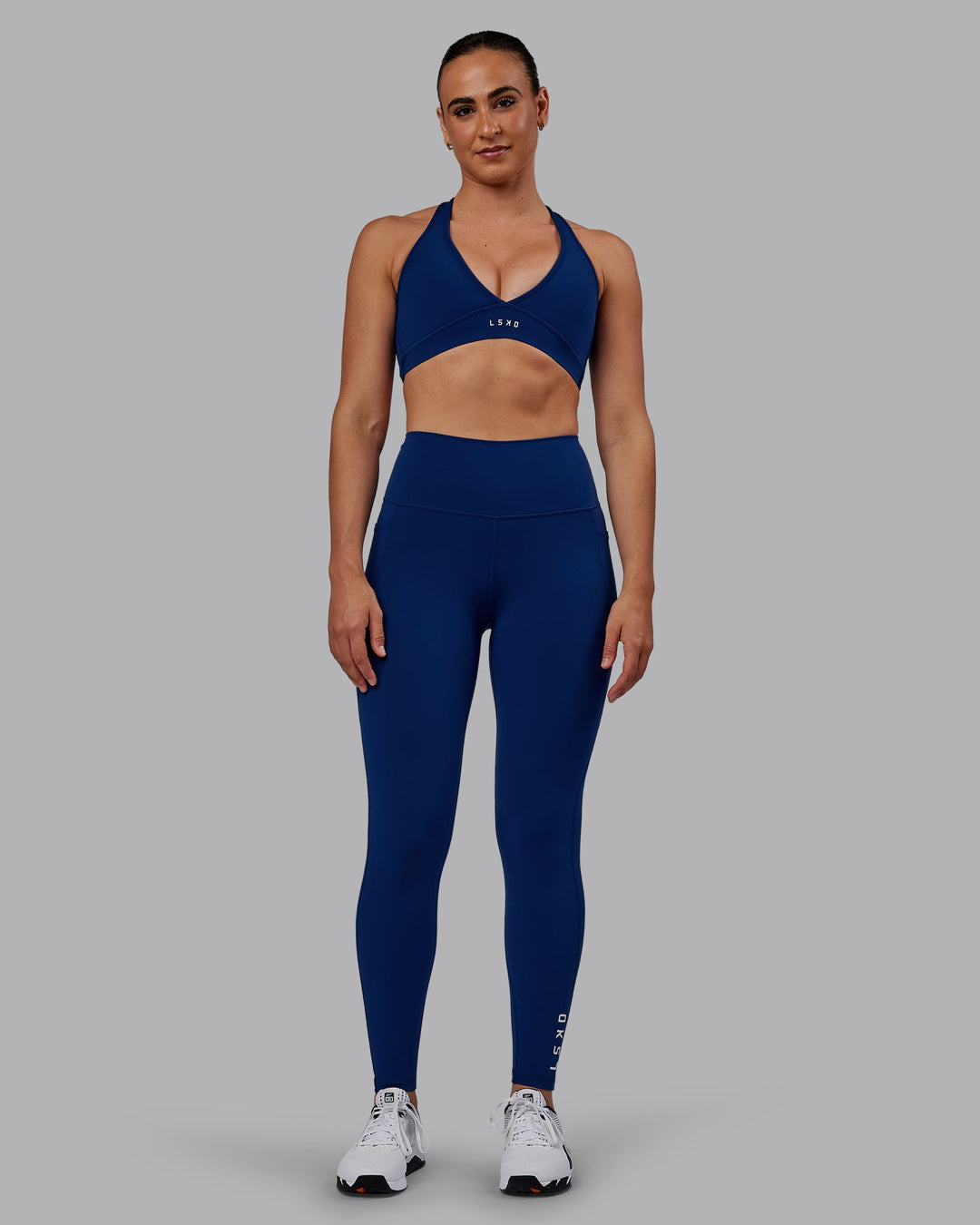 Woman wearing Flux Ultra High-Rise Full Length Legging Pockets - Midnight Blue