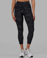 Woman wearing Fusion Ultra High-Rise 7/8 Legging Pockets - Black-Camo | Model:Katie | Size:S | Thumbnail Index: 8