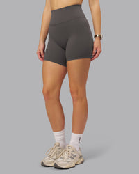Woman wearing Fusion Ultra High-Rise 6" Short - Dark Storm | Model:Lillie | Size:S