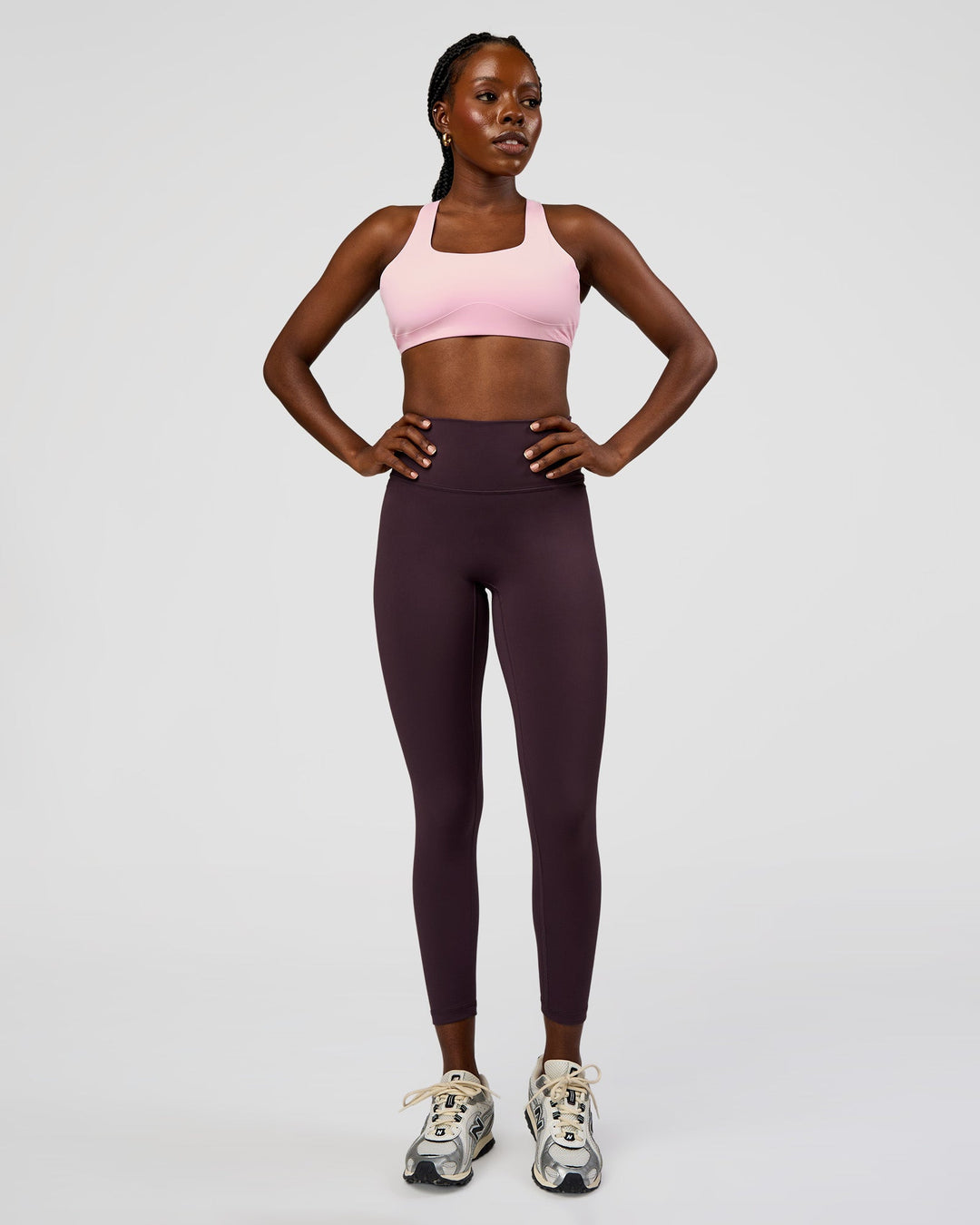Woman wearing Fusion Ultra High-Rise 7/8 Legging - Midnight Plum | Model:Ellie | Size:S