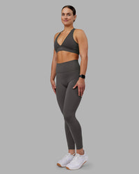 Woman wearing Fusion Ultra High-Rise Full Length Legging Pockets - Dark Storm | Model:Keisha | Size:S | Thumbnail Index: 3