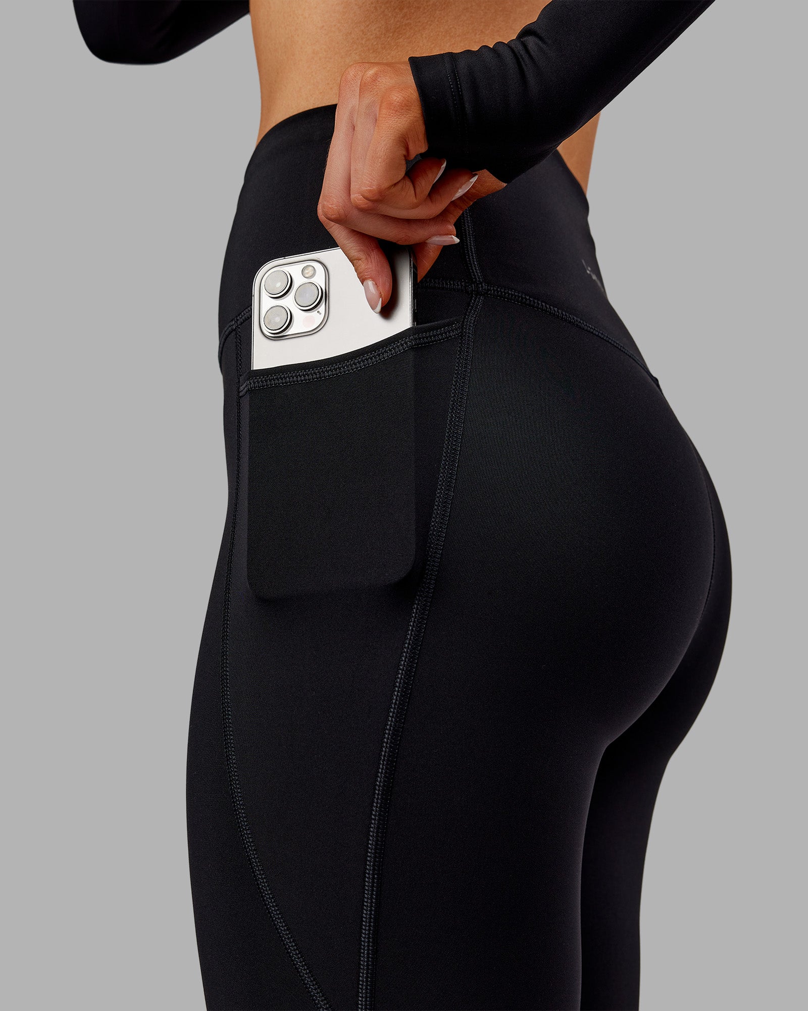 Premium slimskinny leggings Lサイズ ブラック Fusion Ultra High-Rise Full Length Thermal Legging Pockets - Black