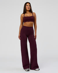 Woman wearing Fusion V-Contour High-Rise Pant - Cherry Lacquer | Model:Bianca | Size:S