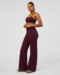 Woman wearing Fusion V-Contour High-Rise Tall Pant - Cherry Lacquer | Model:Rosie | Size:S