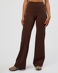 Woman wearing Fusion V-Contour High-Rise Tall Pant - Hot Chocolate | Model:Rosie | Size:S