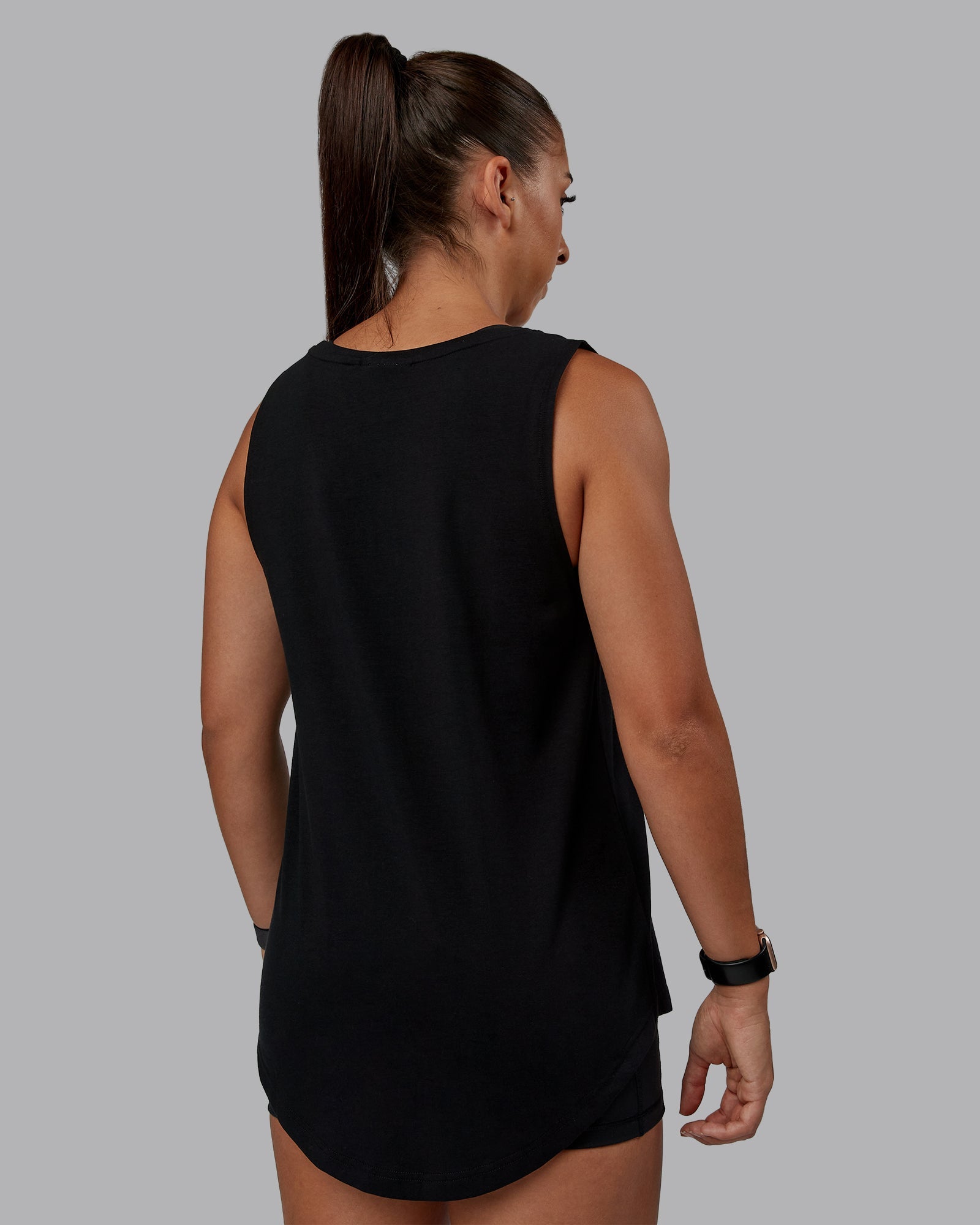 Go-To FLXCotton Longline Tank - Black-White | LSKD – LSKD US