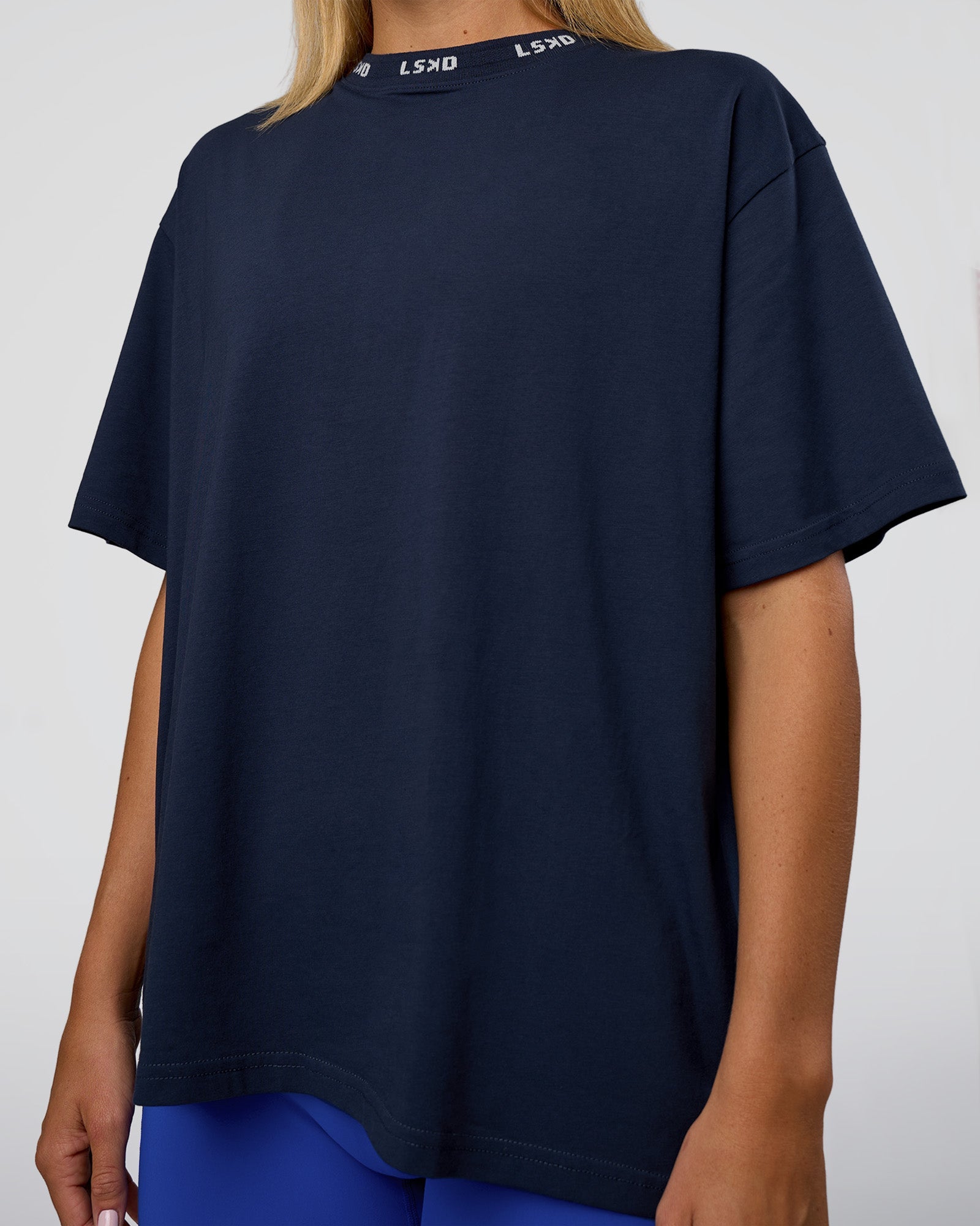 Go-To FLXCotton Oversized Deviation Tee - Future Navy-White | LSKD