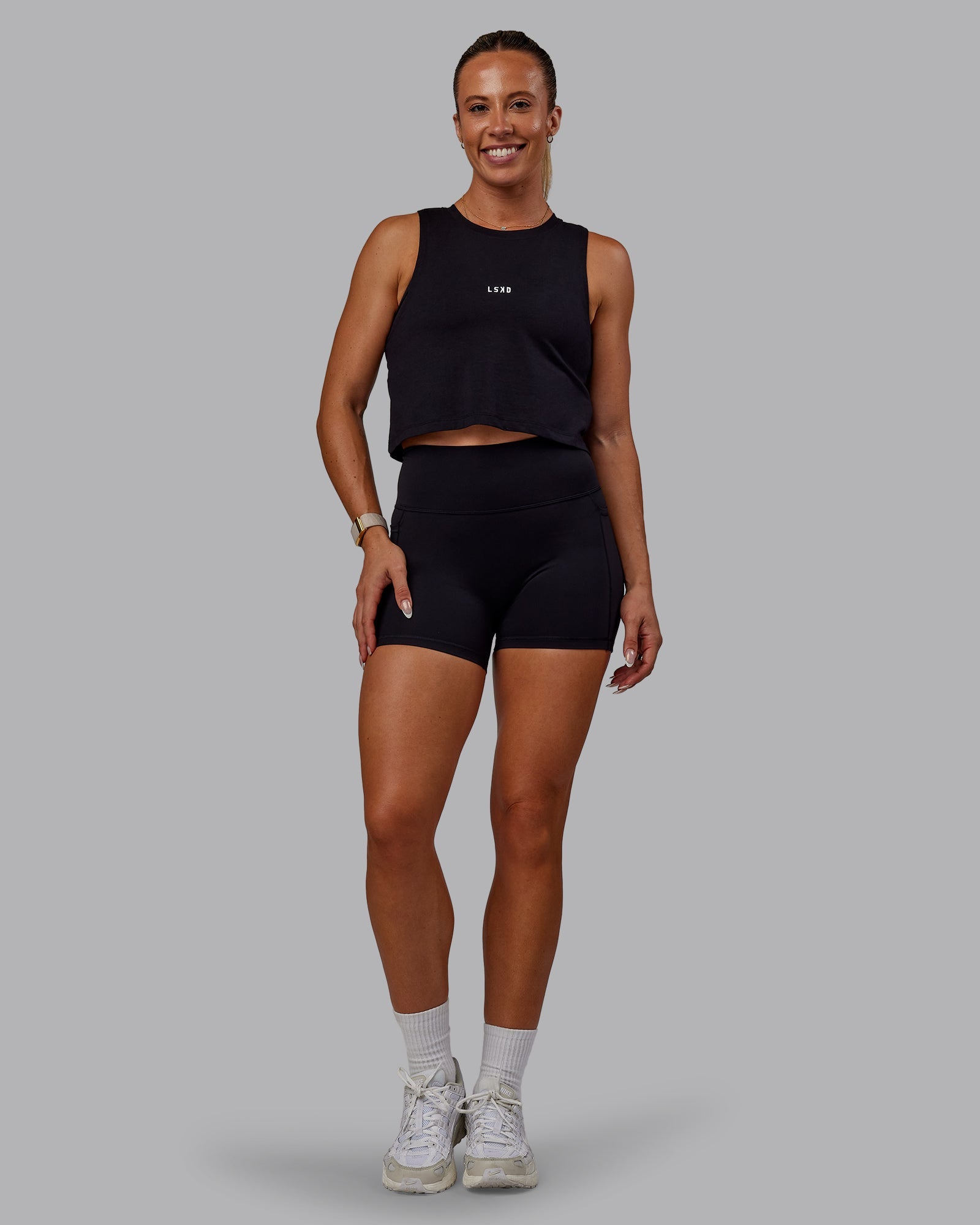Go-To FLXCotton Tank - Black-White | LSKD – LSKD US