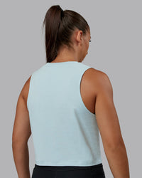 Woman wearing Go-To FLXCotton Tank in Skyride-White | Size:S | Model:Tylah