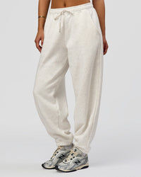 Woman wearing Go-To Oversized Track Pant - Silver Marl | Model:Bianca | Size:S | Thumbnail Index: 0