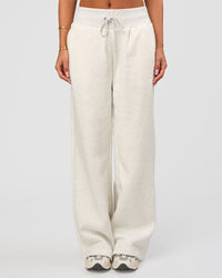 Woman wearing Go-To Wide Leg Track Pant - Silver Marl | Model:Bianca | Size:S