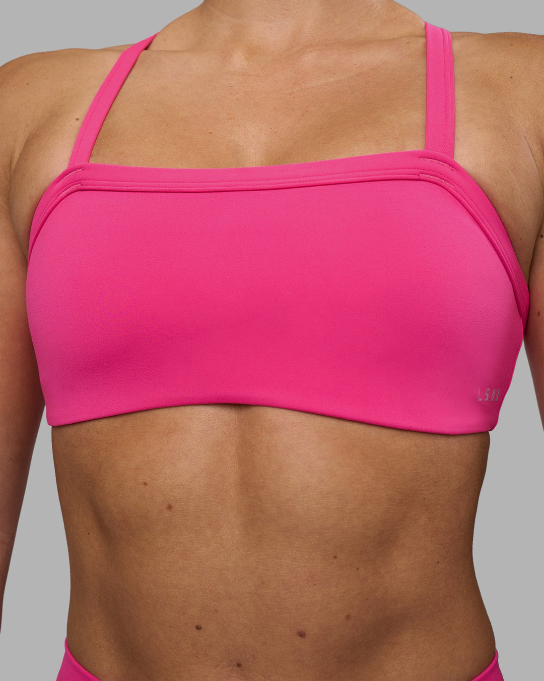 Woman wearing Inspired Sports Bra - Ultra Pink | Model:Hannah | Size:S
