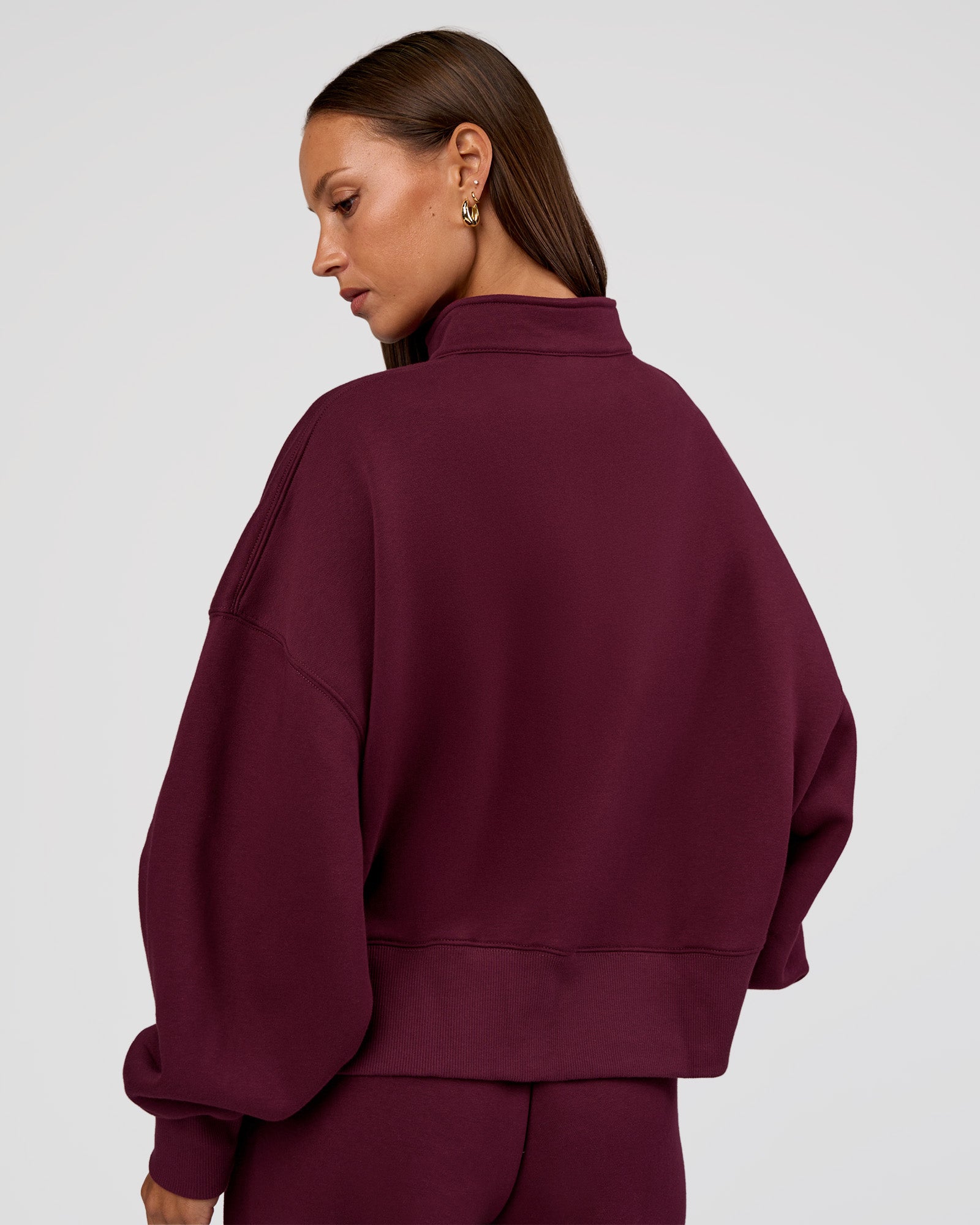 MVP 1/2 Zip Oversized Sweater - Cherry Lacquer | LSKD – LSKD US