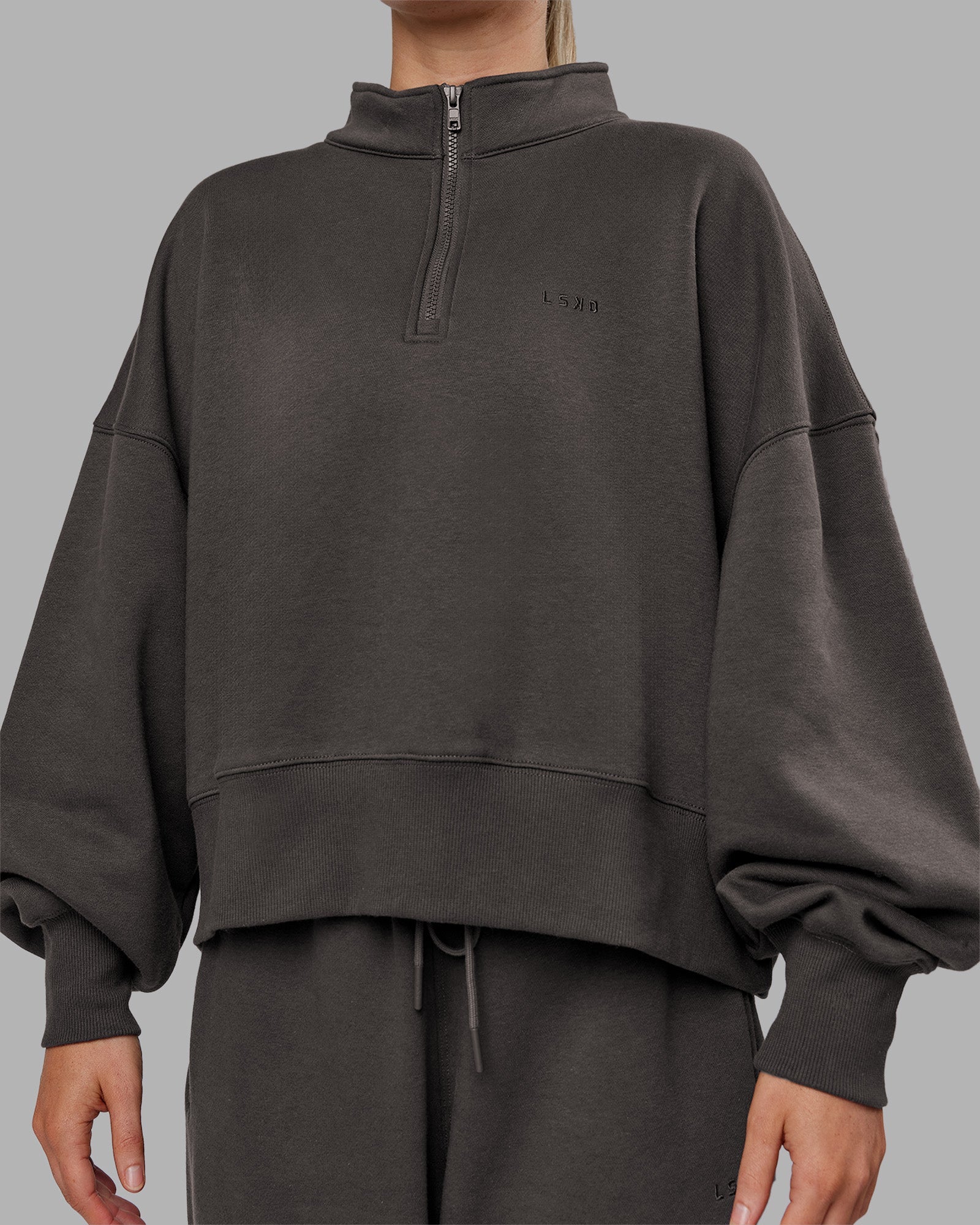 MVP 1/2 Zip Oversized Sweater - Dark Storm | LSKD – LSKD US