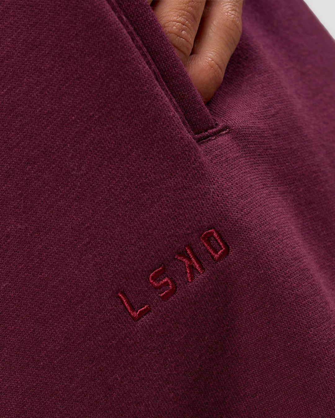 Woman wearing MVP Oversized Slouchy Fit Track Pant - Cherry Lacquer | Model:Brylee | Size:S