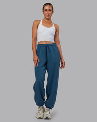 Woman wearing MVP Oversized Slouchy Fit Track Pant - Indigo | Model:Paris | Size:S | Thumbnail Index: 4