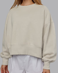 Woman wearing MVP Oversized Sweater - Shale Beige | Model:Emilie | Size:S | Thumbnail Index: 4
