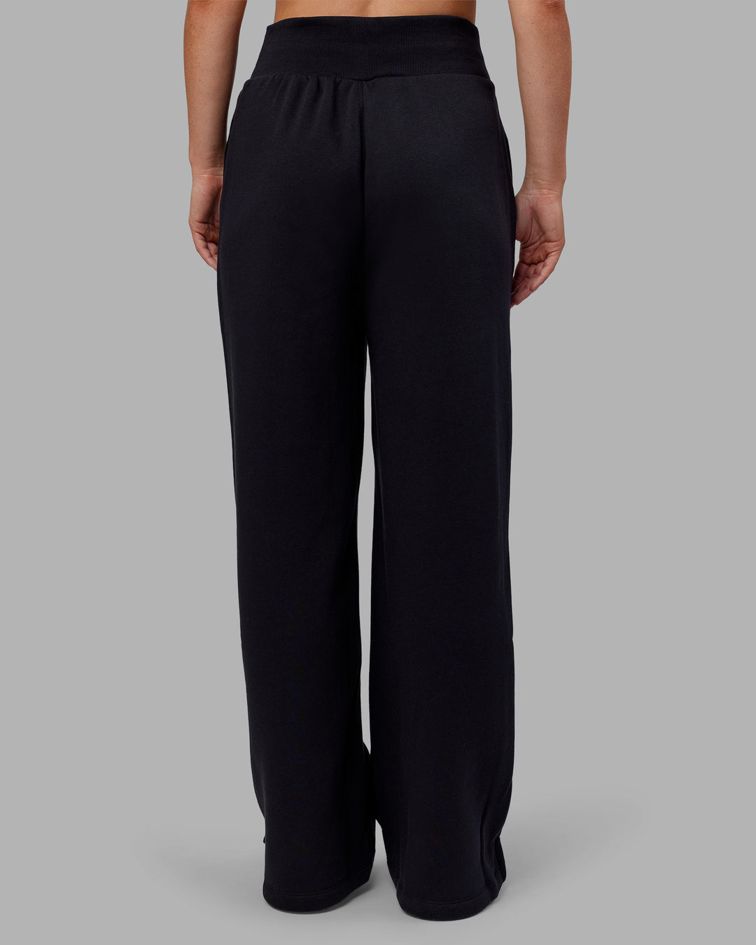 Woman wearing MVP Wide Leg Joggers - Black | Model:Neve | Size:S