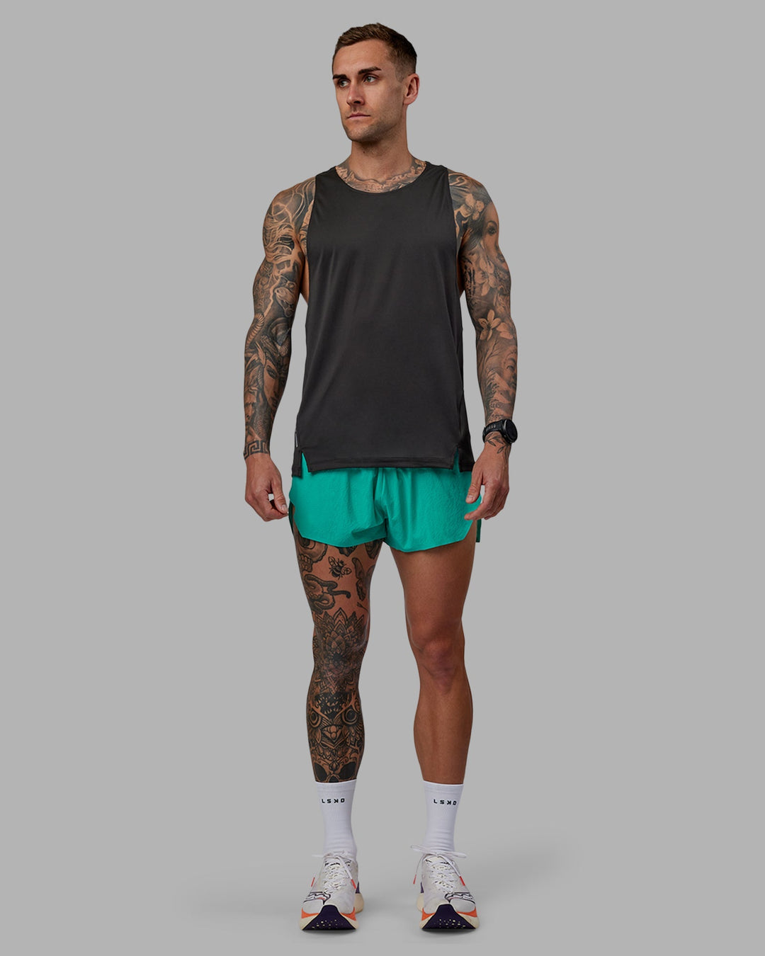 Man wearing Race Day 3&quot; Lined Running Shorts - Atlantis