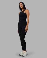 Woman wearing Motion Mesh Shelf Bra Tank - Black | Model:Rhiley | Size:S | Thumbnail Index: 5