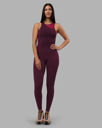 Woman wearing Motion Mesh Shelf Bra Tank - Cherry Lacquer/Plum Berry | Model:Rhiley | Size:S | Thumbnail Index: 6