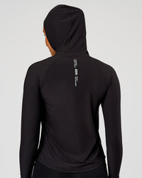 Woman wearing On the Run Long Sleeve - Black | Model:Rosie | Size:S | Thumbnail Index: 4