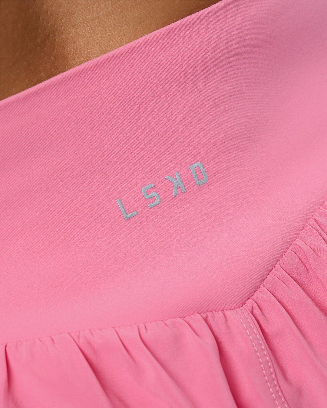 Woman wearing Pacer 3" Run Short - Candy Pink | Model:Emelia | Size:S