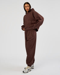 Woman wearing Post Train Hoodie - Hot Chocolate | Model:Ruby | Size:S | Thumbnail Index: 3
