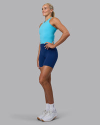 Woman wearing Power Performance Tank - Blue Atoll | Model:Katie | Size:S | Thumbnail Index: 4