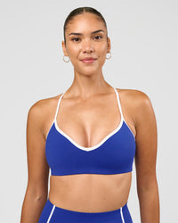 Woman wearing Power Sweetheart Sports Bra - Electric Indigo | Model:Rhiley | Size:S | Thumbnail Index: 4