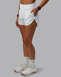 Woman wearing Power Train 2" Short in White | Model:Tylah | Size:S