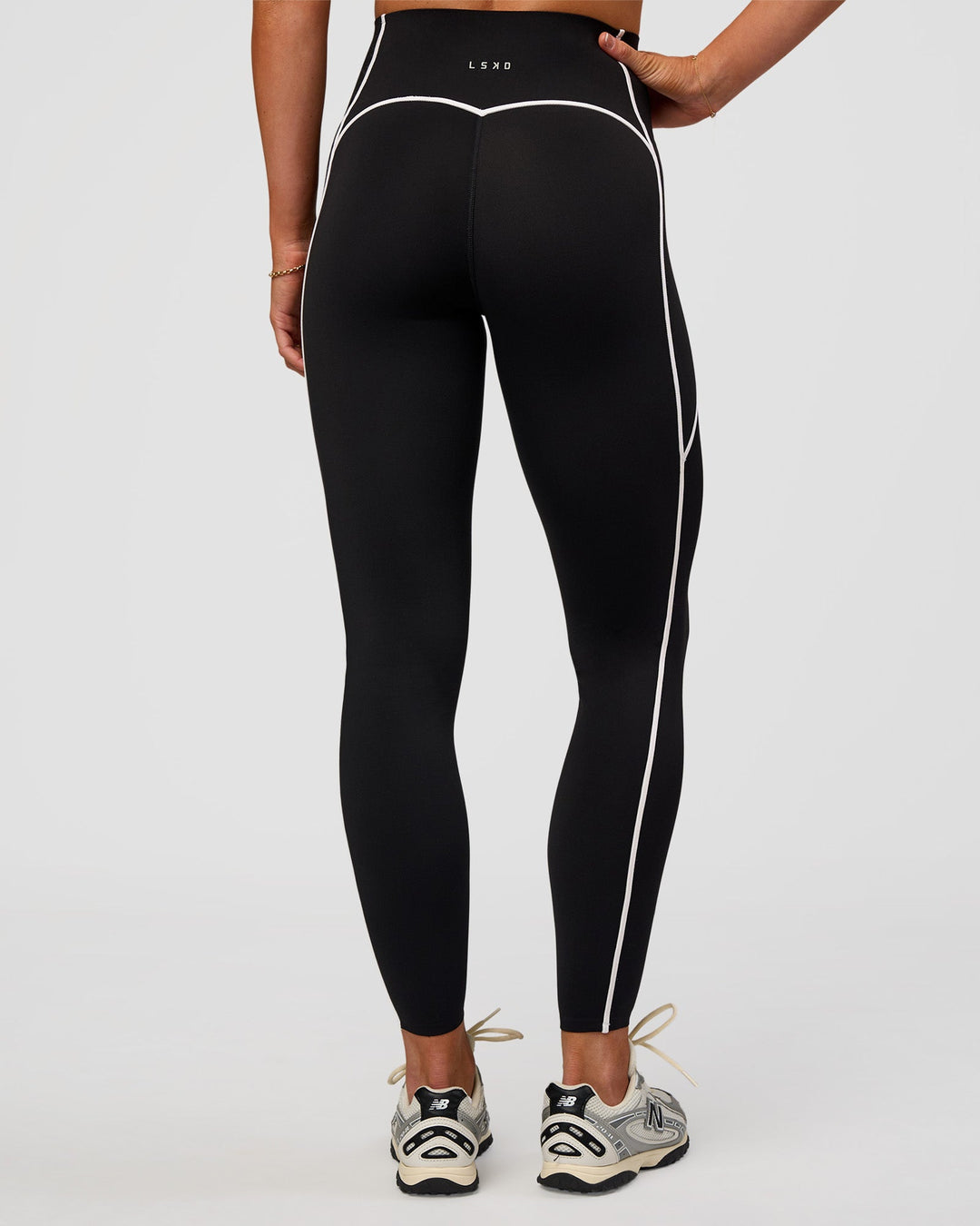 Woman wearing Power Ultra High-Rise Full Length Legging - Black | Model:Emelia | Size:S